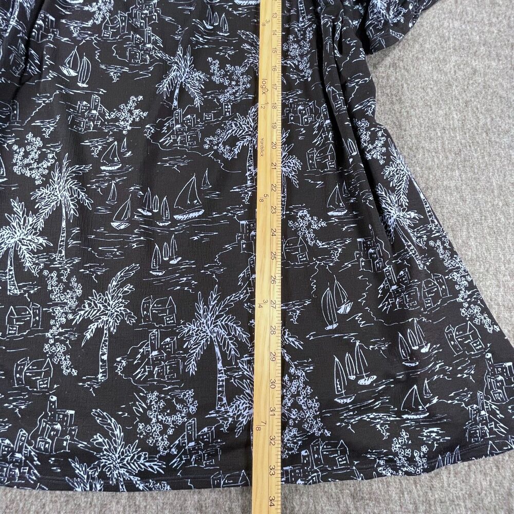 LC Lauren Conrad Toile Sailboat Palm Tree Dress XXL Coastal Resort Beach Summer - Picture 7 of 15